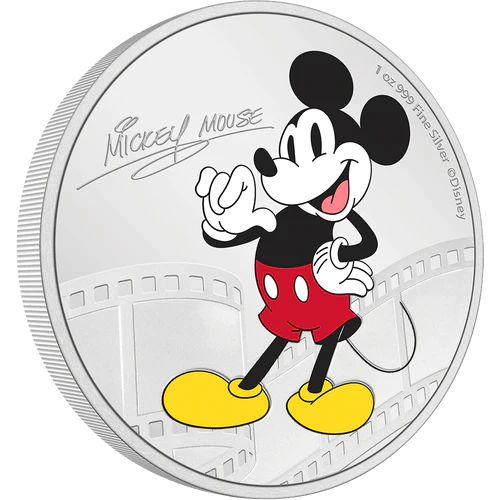 2023 Disney - Mickey and Friends - Mickey Mouse 1oz Silver Proof Coloured NZ Mint Presentation Case & COA