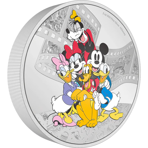 2023 Disney - Mickey and Friends 3oz Silver Proof Coloured NZ Mint Presentation Case & COA