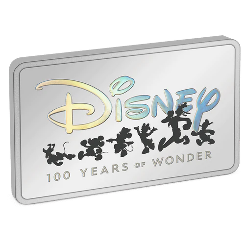 2023 Disney 100 Years of Wonder Mickey Mouse and Friends 1oz Silver Coloured Proof NZ Mint Presentation Case & COA