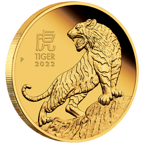 2022 Australian Lunar Series III Year of the Tiger 1/10 oz Gold Proof Perth Mint Presentation Case & COA