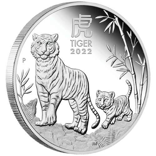 2022 Australian Lunar Series III Year of the Tiger 1 oz Silver Proof Perth Mint Presentation Case & COA