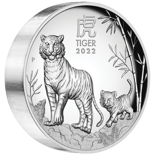 2022 Australian Lunar Series III Year of the Tiger 5oz Silver Proof High Relief Perth Mint Presentation Case & COA