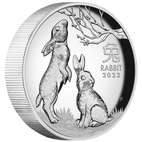 2023 Australian Lunar Series III Year of the Rabbit 1oz Silver Proof High Relief Perth Mint Presentation Case & COA