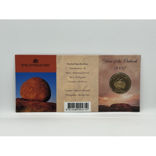 2002 Year of the Outback "C" Mintmark Uncirculated $1 RAMint Coin in Card