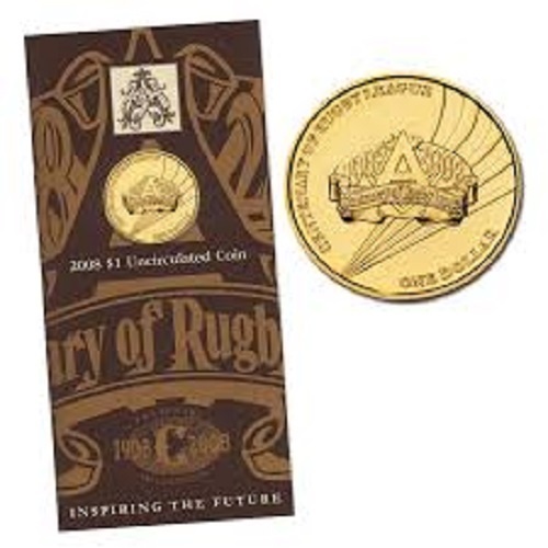 2008 Centenary of Rugby League Uncirculated $1 RAMint Coin in Card