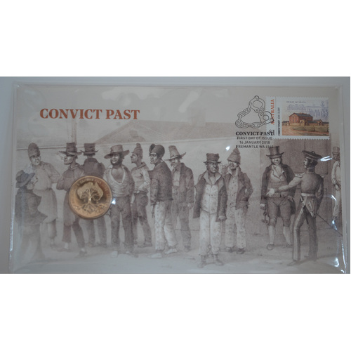 2018  Convict Past - 150th Anniversary of the end of Convict Transportation $1 AusPost Stamp and Coin Cover