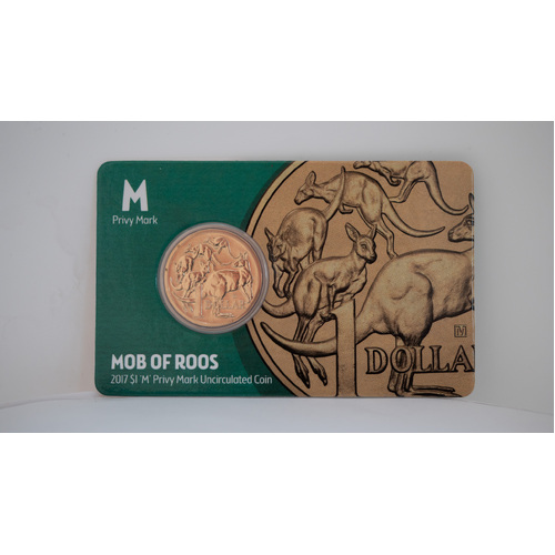 2017 Mob of Roos ANDA Money Expo Melbourne "M" Privymark Uncirculated $1 RAMint Coin in Card