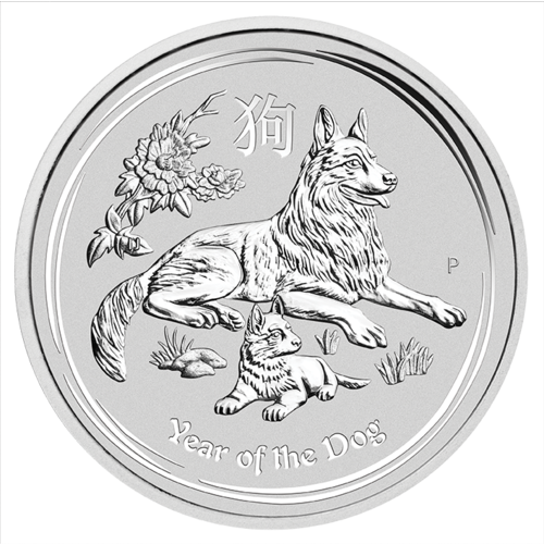 2018 Australian Lunar Series II: Year of the Dog 1 oz .999 Silver Bullion Perth Mint In Capsule